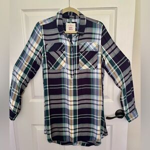 Ladies’ Soft Plaid Shirtdress w/Long Sleeves
